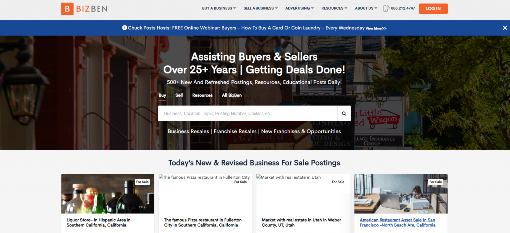 BizBen business for sale listing site